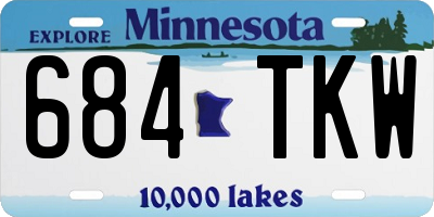 MN license plate 684TKW