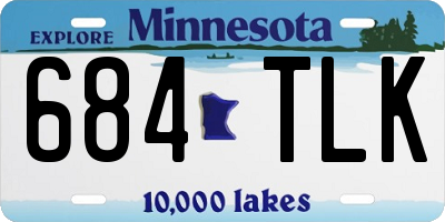 MN license plate 684TLK