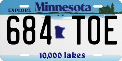 MN license plate 684TOE