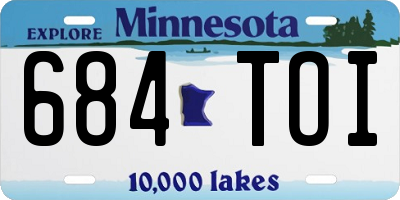 MN license plate 684TOI