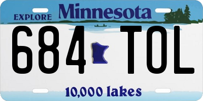MN license plate 684TOL
