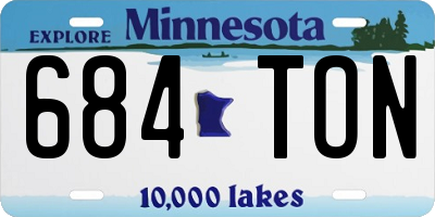 MN license plate 684TON