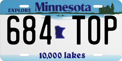 MN license plate 684TOP