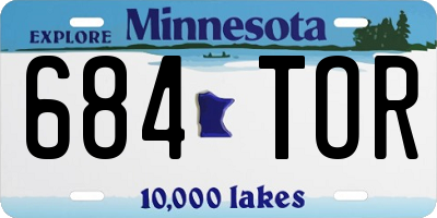 MN license plate 684TOR