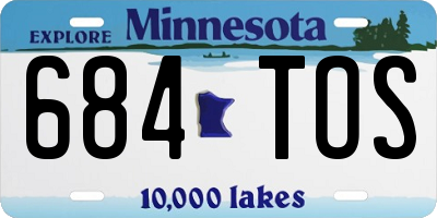 MN license plate 684TOS