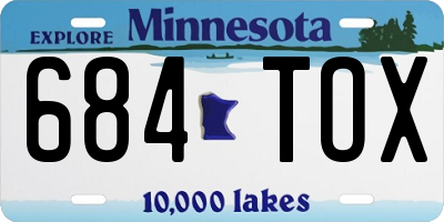 MN license plate 684TOX