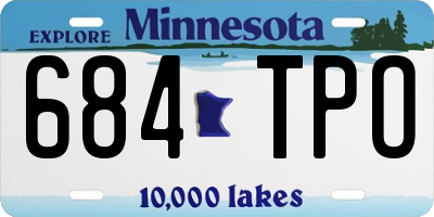 MN license plate 684TPO