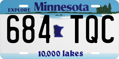 MN license plate 684TQC