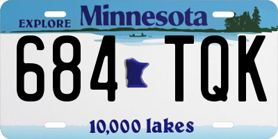 MN license plate 684TQK