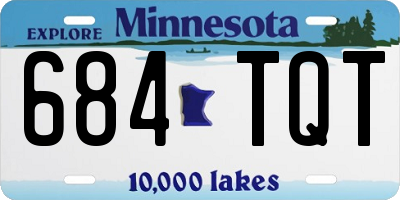 MN license plate 684TQT