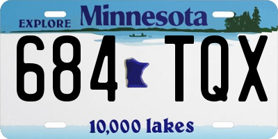 MN license plate 684TQX