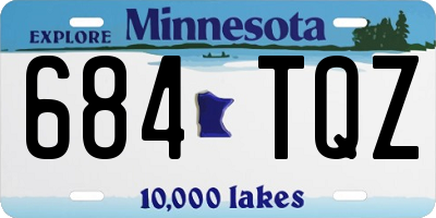 MN license plate 684TQZ