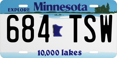MN license plate 684TSW