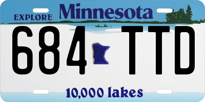 MN license plate 684TTD