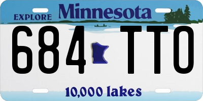 MN license plate 684TTO
