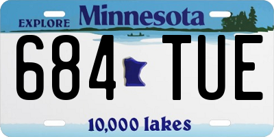 MN license plate 684TUE