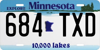 MN license plate 684TXD