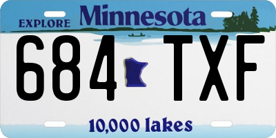 MN license plate 684TXF