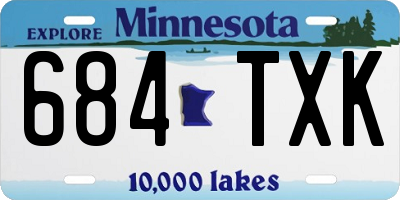 MN license plate 684TXK