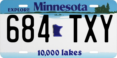 MN license plate 684TXY