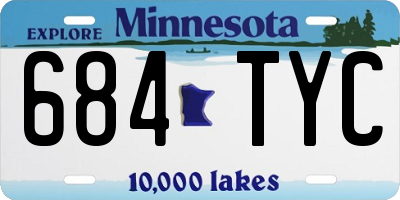 MN license plate 684TYC