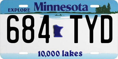 MN license plate 684TYD
