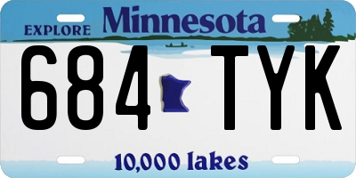 MN license plate 684TYK