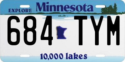 MN license plate 684TYM