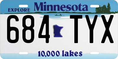 MN license plate 684TYX