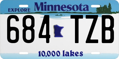 MN license plate 684TZB