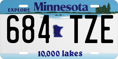 MN license plate 684TZE