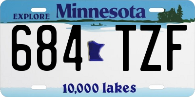 MN license plate 684TZF