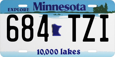 MN license plate 684TZI