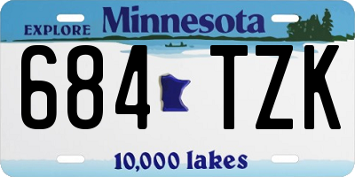 MN license plate 684TZK