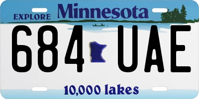 MN license plate 684UAE