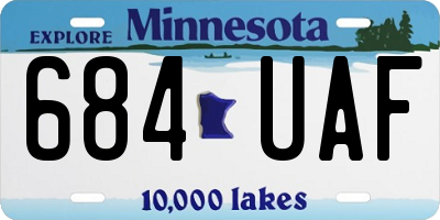 MN license plate 684UAF