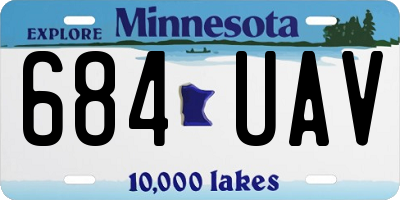 MN license plate 684UAV