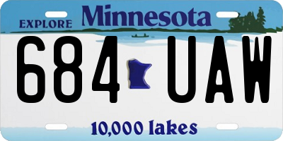 MN license plate 684UAW
