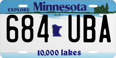 MN license plate 684UBA