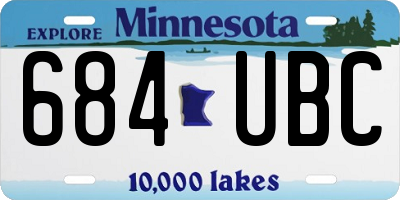 MN license plate 684UBC