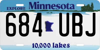 MN license plate 684UBJ