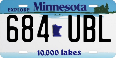 MN license plate 684UBL
