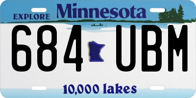 MN license plate 684UBM