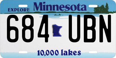 MN license plate 684UBN