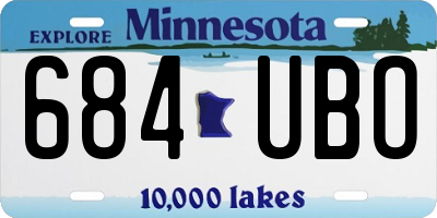 MN license plate 684UBO