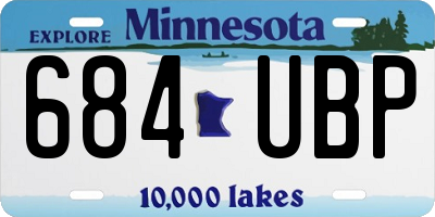 MN license plate 684UBP