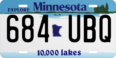 MN license plate 684UBQ