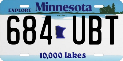 MN license plate 684UBT