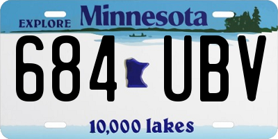 MN license plate 684UBV