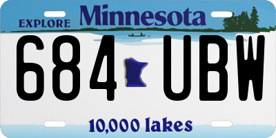 MN license plate 684UBW